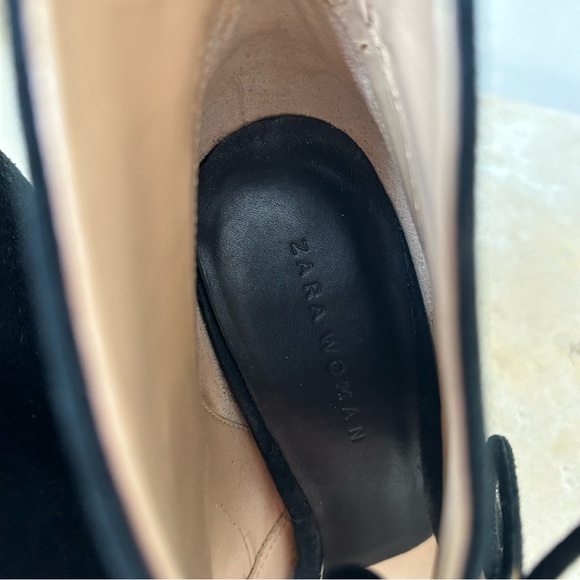 Zara Women size 40 women’s Stiletto pump ankle high black suede pump VGUC - Picture 10 of 11